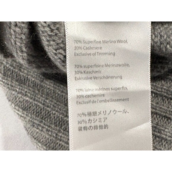 Alps & Meters Wool Cashmere Gray Ski Race Knit Olympic Stripe Sweater  L STAINS - Picture 11 of 12